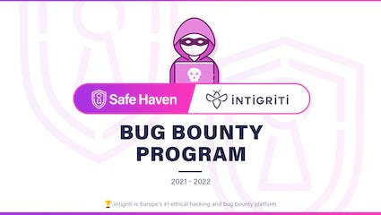 Graphic showing 2 year Bug Bounty Programme between Safe Haven and Intigriti.