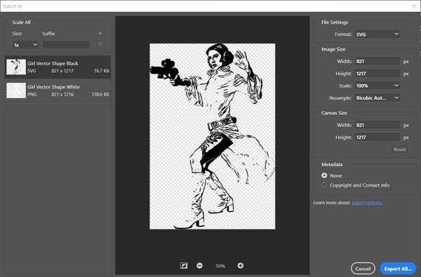 Photoshop Export SVG