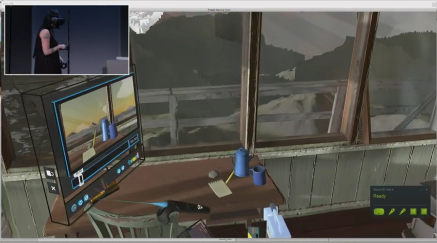 Пример сцены и интерфейса Unity EditorVR (источник: VR Focus)