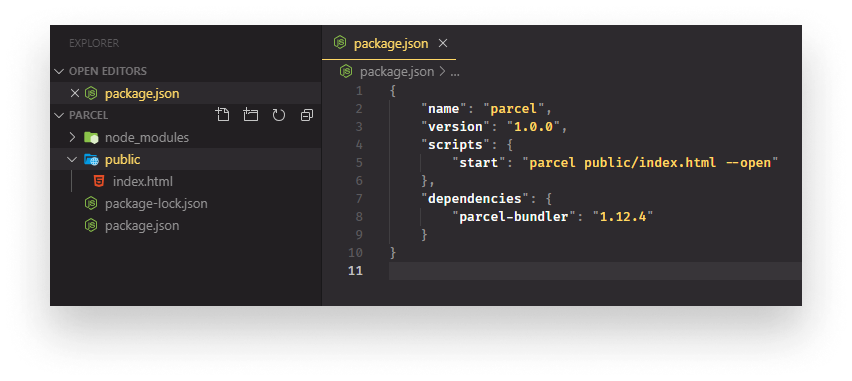 The dependencies in package.json