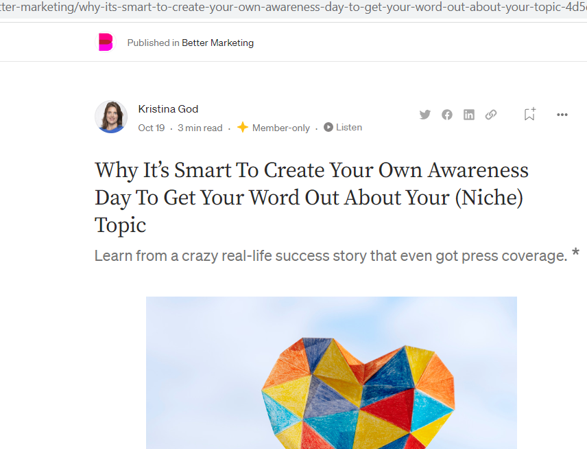 My First Story In Medium’s Top Publication Better Marketing by