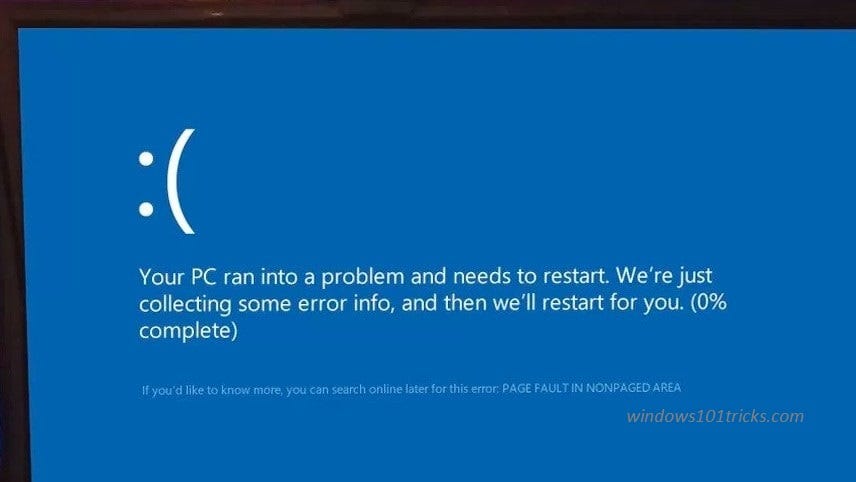 fix page fault in nonpaged area windows 10 BSOD error | by windows101tricks  | Medium