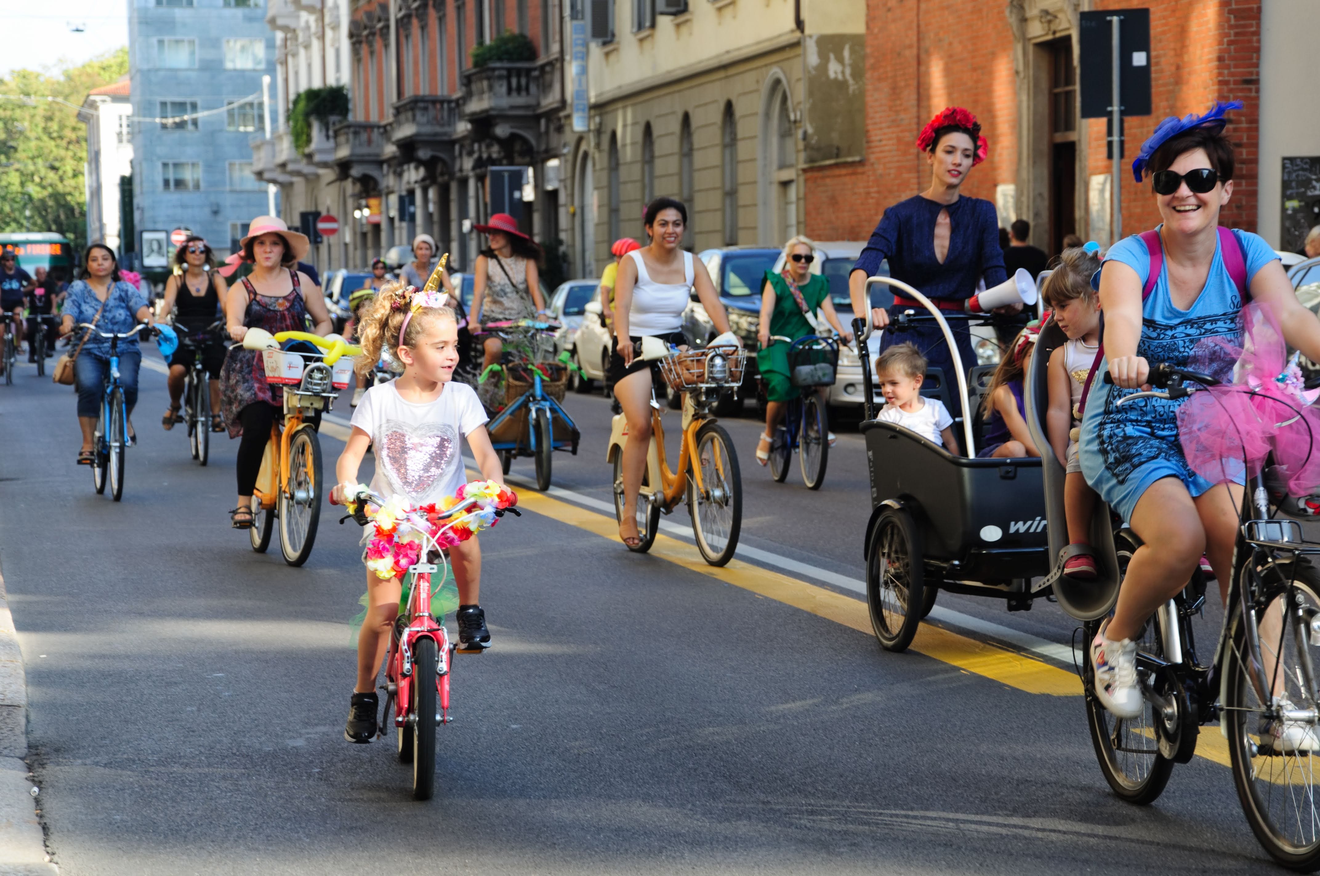 women on bicycles