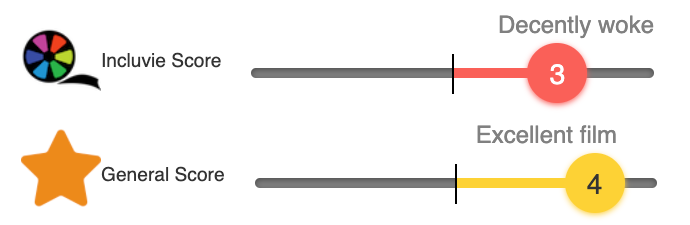 Incluvie Score: 3/5 (Decently woke) General Score: 4/5 (Excellent film)