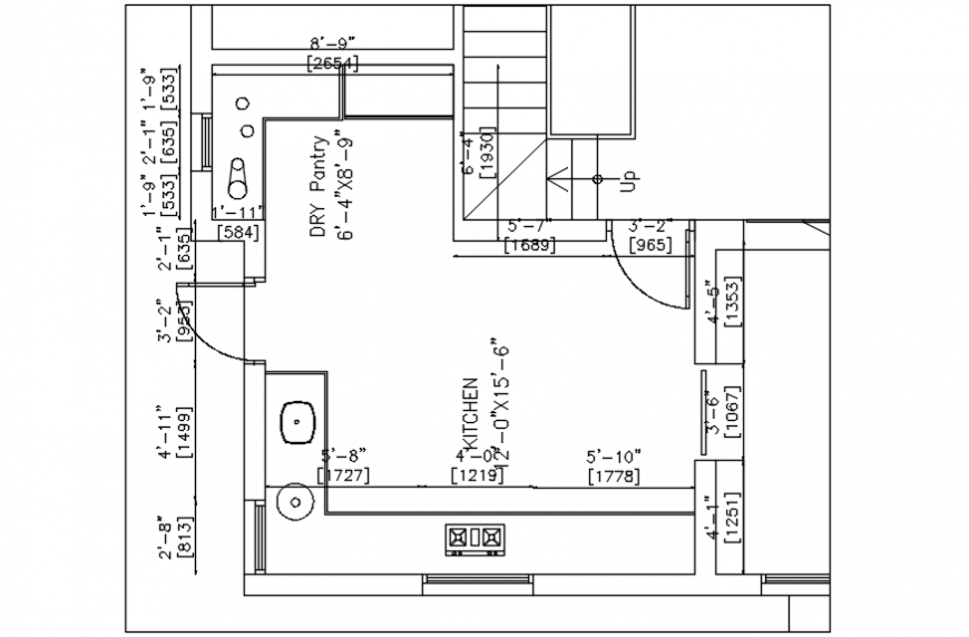 TULIP HOUSE  KITCHEN LAYOUT  PLAN  AUTO CAD DRAWING  DETAILS 