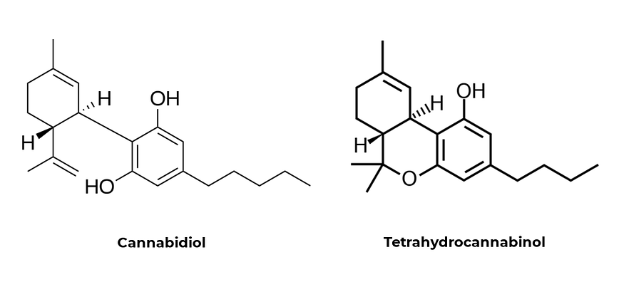 CBD and THC Molecular Structure