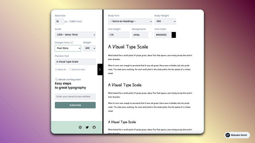 Visual Type Scale