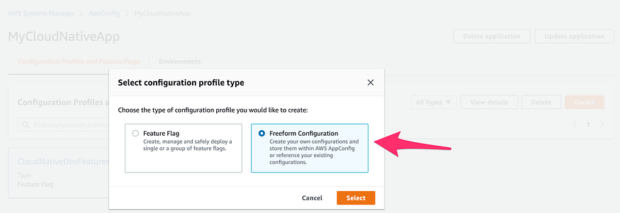 Select Free Form Configuration