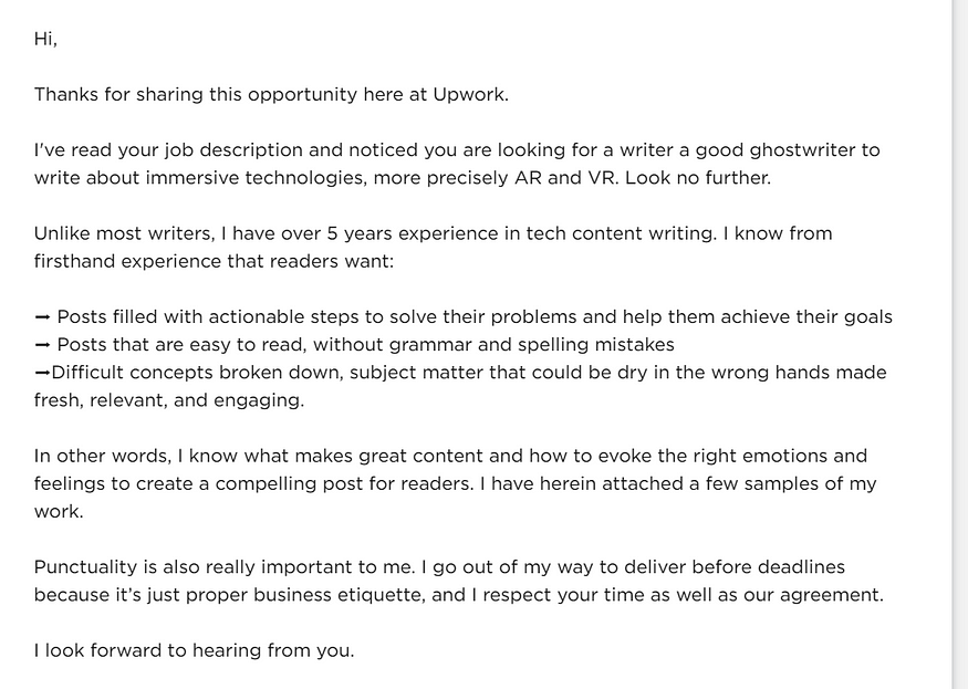 Upwork Cover Letter Proven Tips 10 Sample Letters