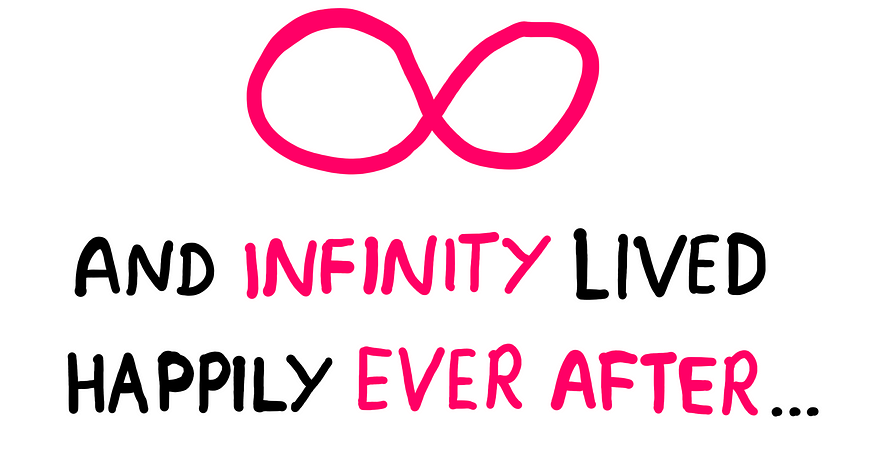 To Infinity And Beyond? - What Is The Final Destination? - An illustrative art that features a big infinity symbol on top. Below it, the following text is seen: "And Infinity lived happily ever after…"