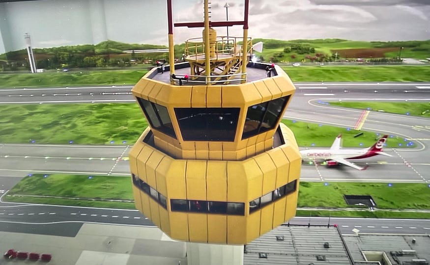 A representative airport in the world’s largest model train exhibit located in Germany.