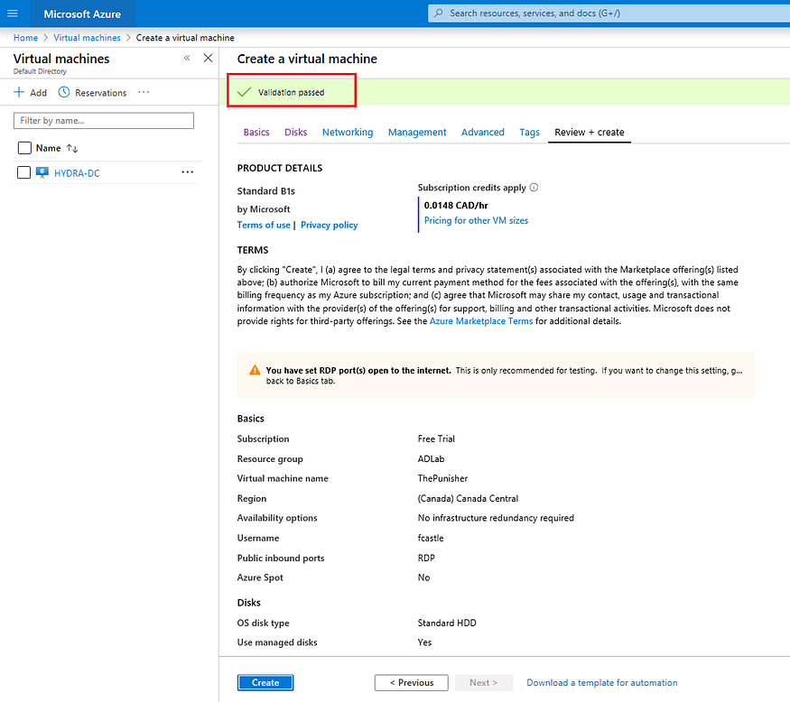 Crear laboratorio de Active directory en azure 78 1*5irjlsn9QvswkMiNfknbfA