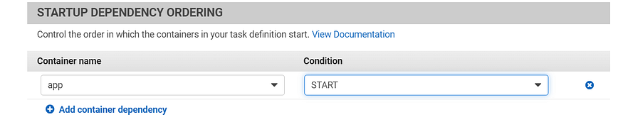 Nginx container definition