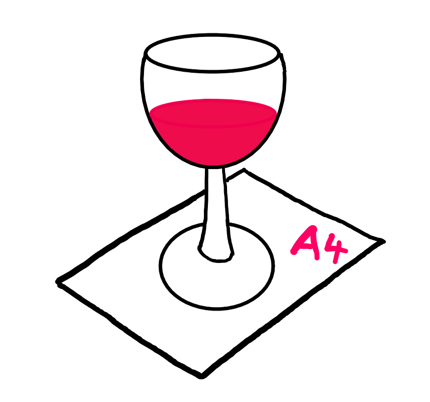 Puzzles: How To Use Them To Improve Brain Performance? — An illustration showing a wine glass placed on top of a sheet of A4 paper. The wine glass appears to be filled with wine.