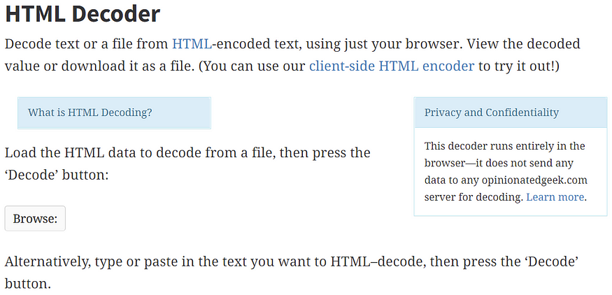 HTML Decoder