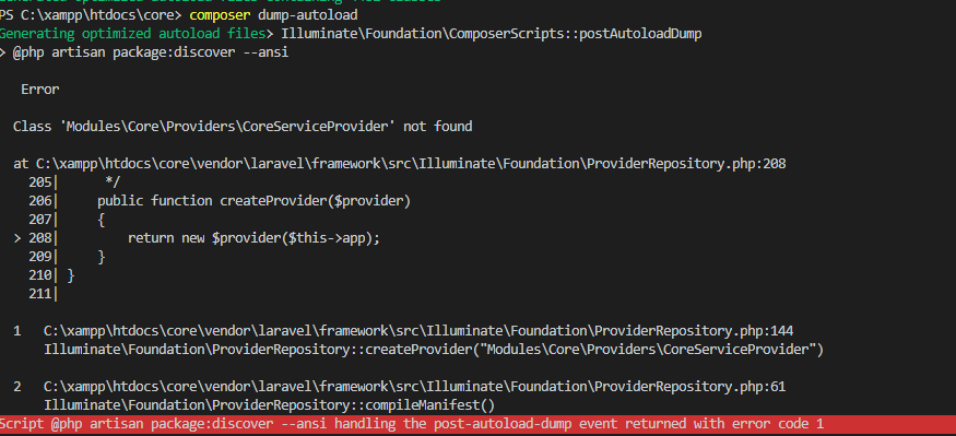 Laravel Class 'App\Modules\ServiceProvider' not found | by Lim Sing | Medium