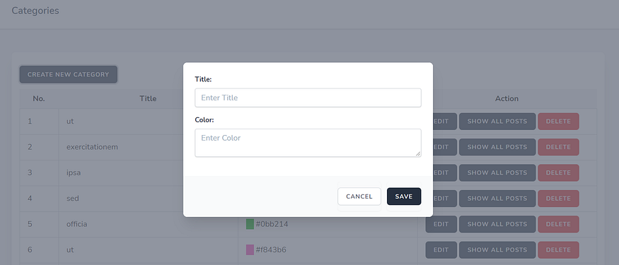 Create Category create category