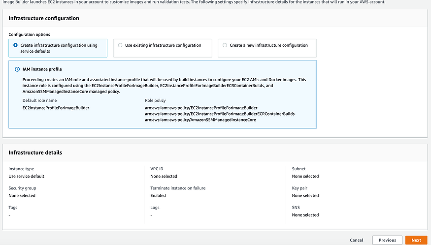 Step 03: Define infrastructure configuration