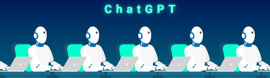 The chatbot ChatGPT in action. Five chatbots working in parallel.