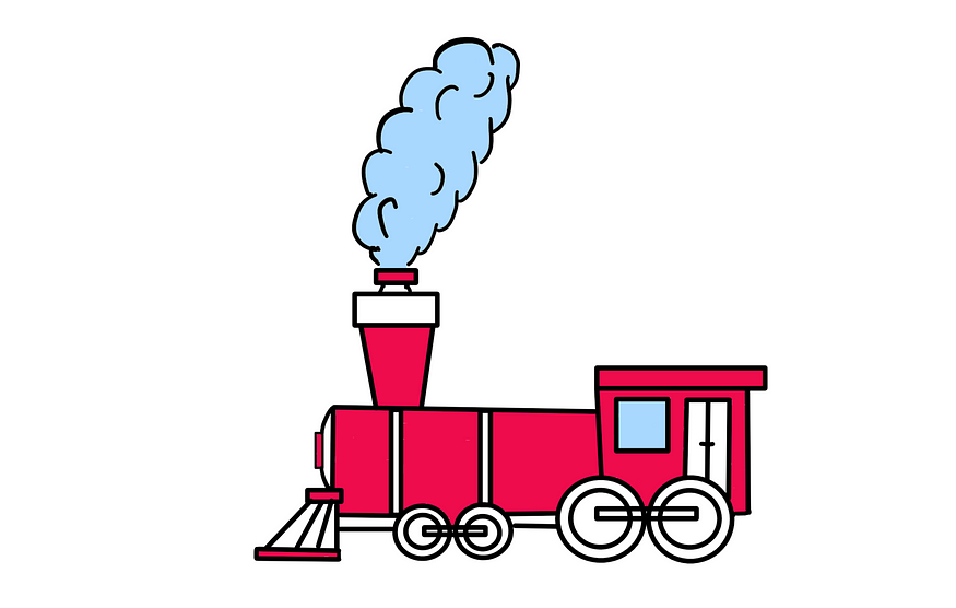 Entropy And Heat: The Hidden Connection Behind Time Flow — An illustration showing a beautiful red steam engine, which seems to be puffing a whick bluish-white cloud of smoke out of its chimney.
