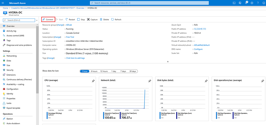 Crear laboratorio de Active directory en azure 26 1*gBrRysZWScSGIiTyKNDbMQ