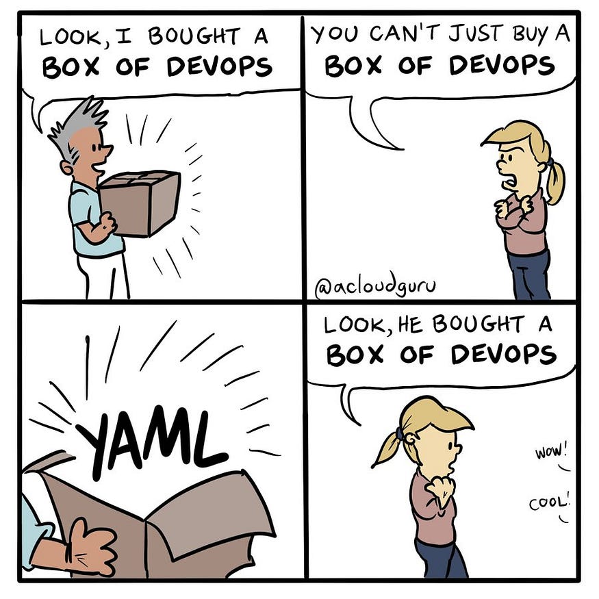 Look! He bought a box of DevOps by @acloudguru