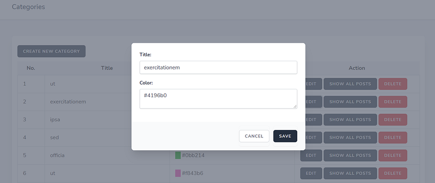 Edit Category edit category