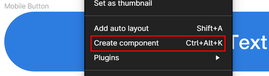 Create the component by choosing the option on the menu when clicking right on the component