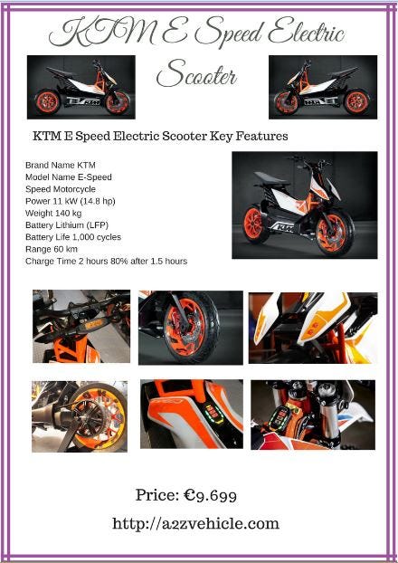 ktm electric scooter price