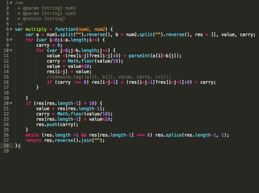 Multiply Strings. Given two numbers represented as… by yanginblack