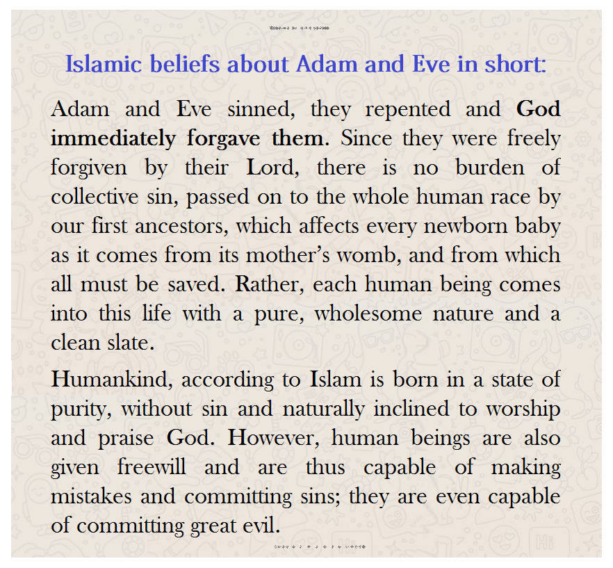 Islamic beliefs about Adam and Eve in short | by Fatima Karim | Medium
