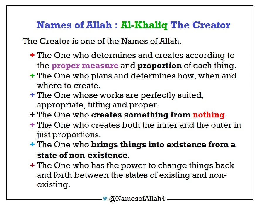Names Of Allah Al Khaliq The Creator By Names Of Allah Medium