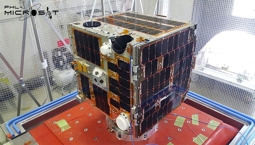 Diwata-2 Flight Model on Vibration Test Platform (sun-facing side up)