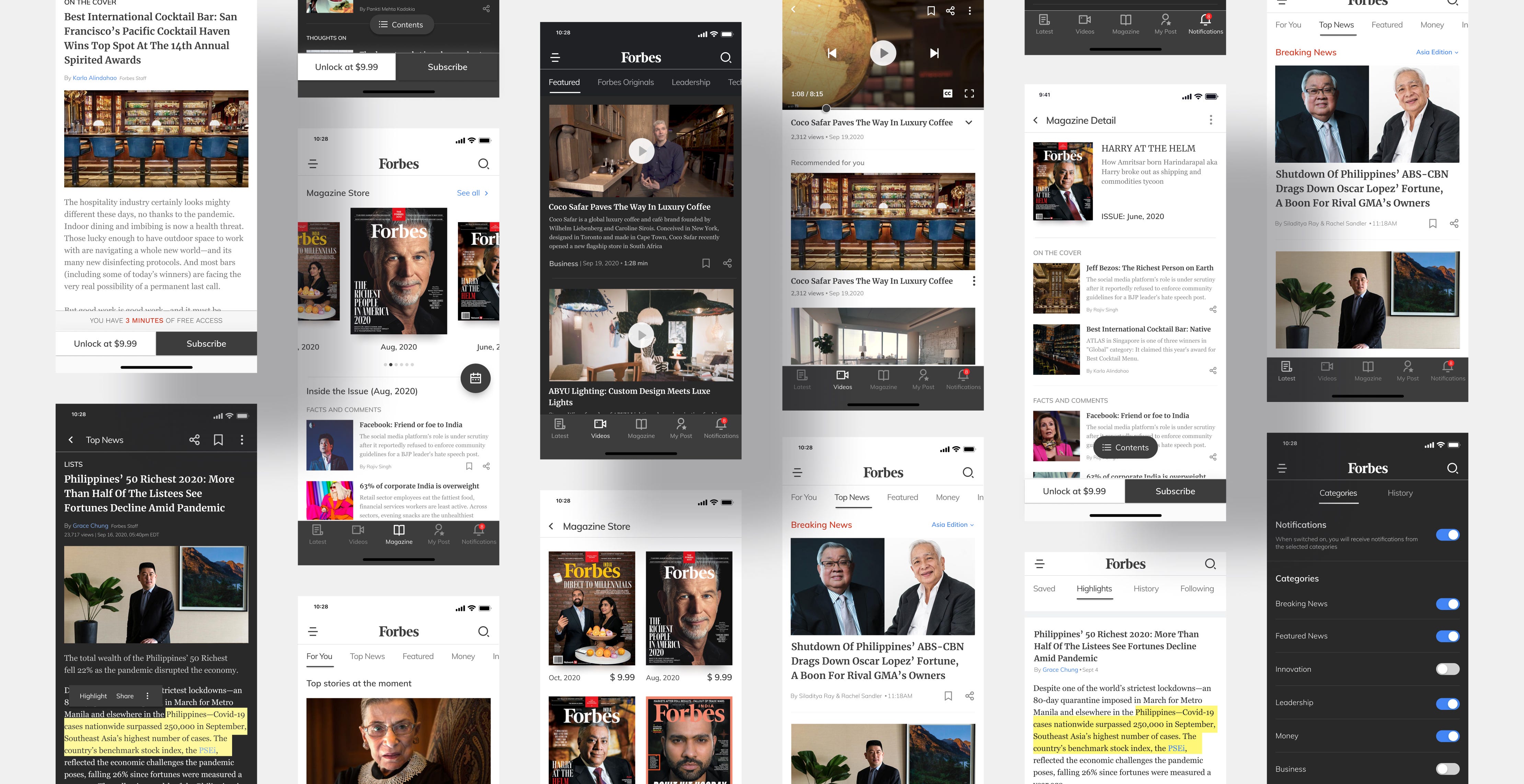 Forbes app— UI/UX redesign case study | by Amrita Pathania | UX Planet