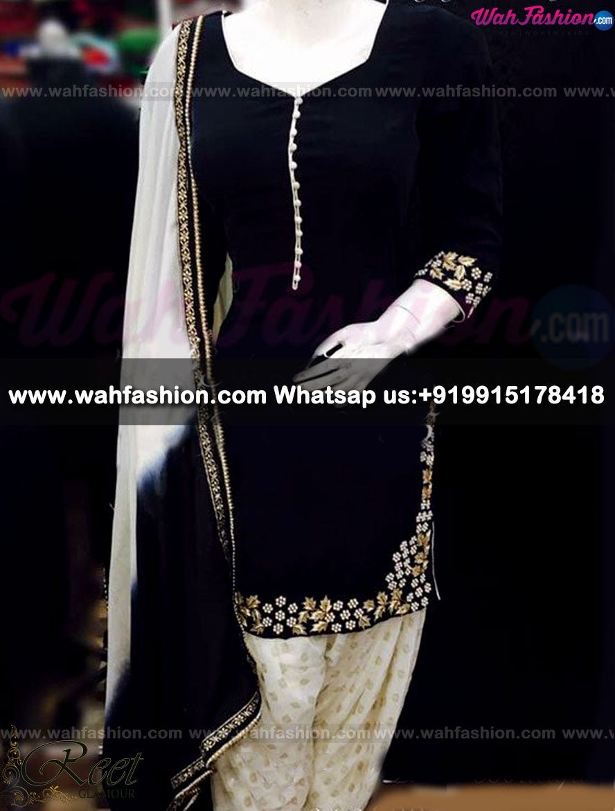 black and golden punjabi suit