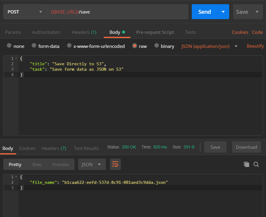 AWS Lambda 101 S3, putObject. Save JSON directly to S3 (i.e., without