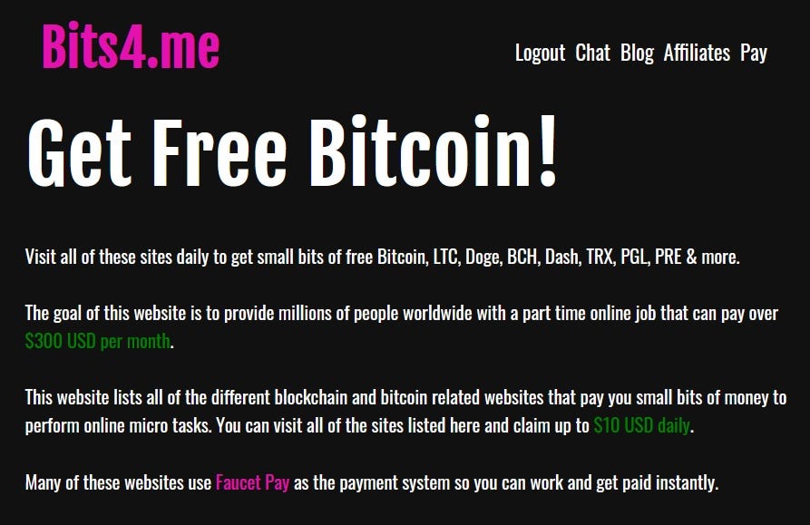 Bits4.me — A Huge List Of Tested Bitcoin Earning Websites. | by Earney  Bitcoin | Medium