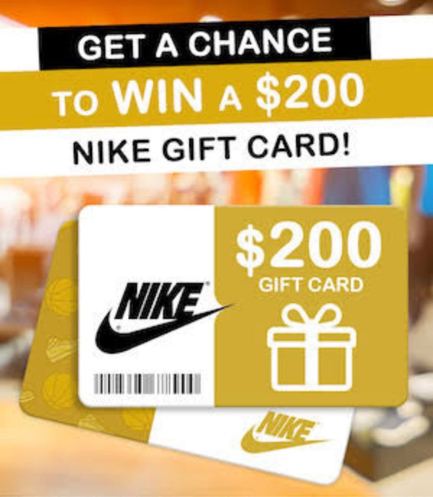 $200 nike gift card 2019