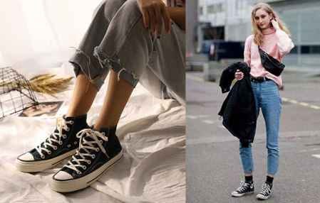 converse high tops with long socks