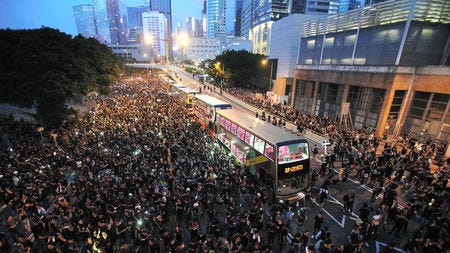 Weekly protests in Hong Kong