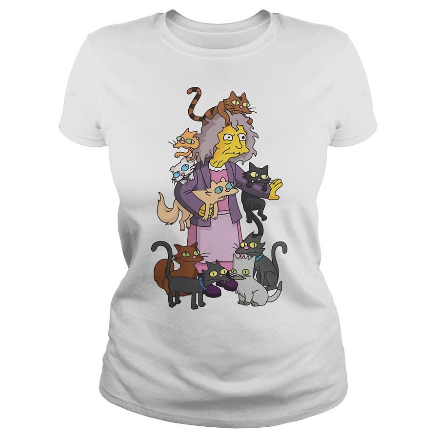 The Simpsons Crazy Cat Lady Eleanor Abernathy Shirt By 2018 Trending 