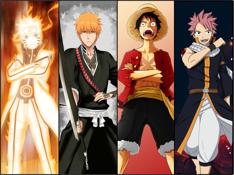 Natsu vs Naruto vs Luffy vs Ichigo by AARAV GAUR Medium.