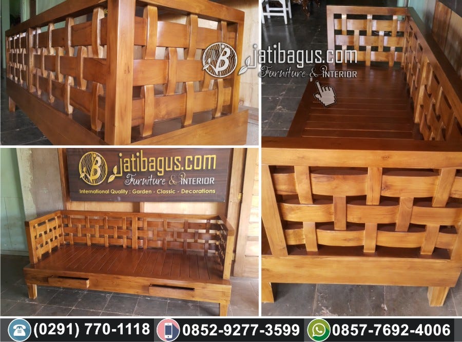 Bangku Minimalis Jati Teras Jatibagus Jepara Medium