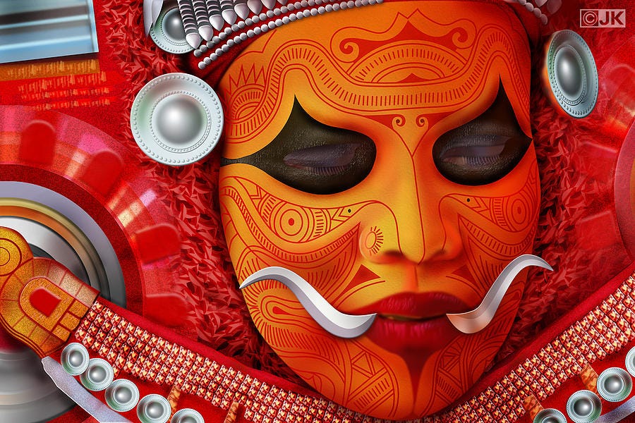 bringing heaven to earth the theyyam from kerala by indebo india medium bringing heaven to earth the theyyam