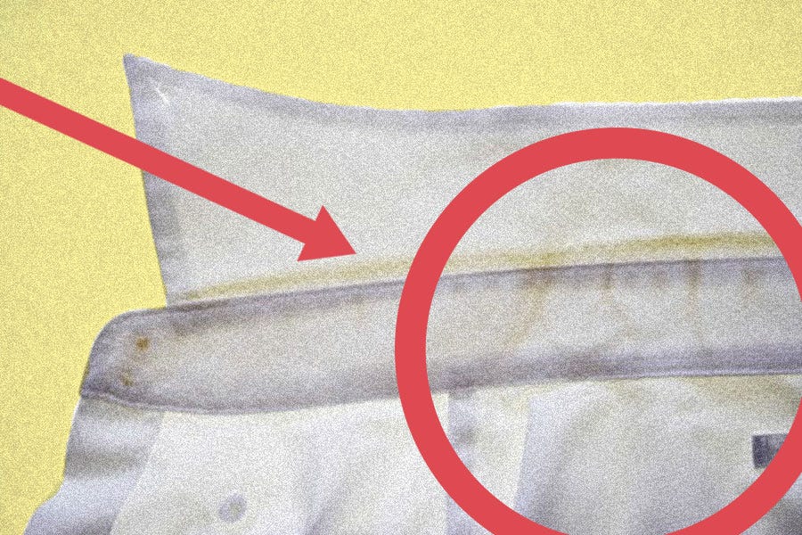 Why You Get Yellow Sweat Rings Inside Your Shirt's Collar | by Andrew  Fiouzi | MEL Magazine | Medium