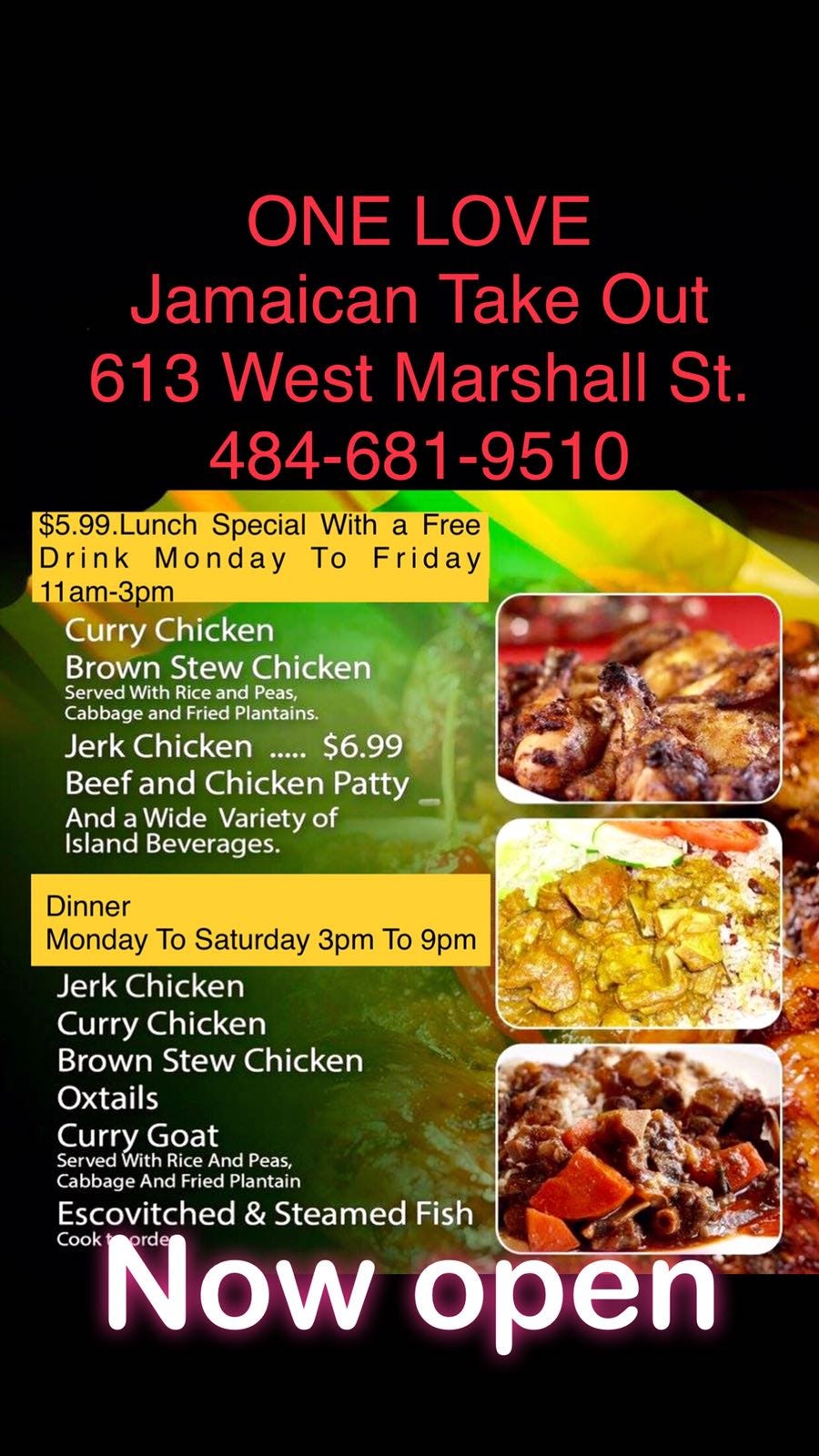 One Love Jamaican Take Out Uber Eats Opens It S Doors In