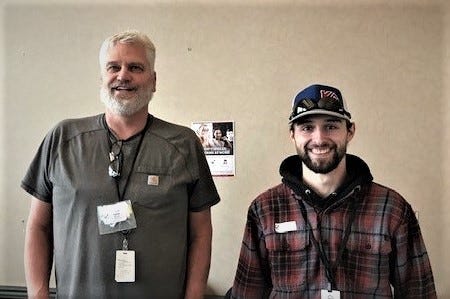 Kerry Clark, plumber supervisor, left, with apprentice Caleb Cole. Photo courtesy of Esme Crosson.