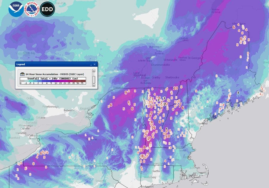 Northeast Snowfall Totals Map Snowfall Maps And Stats For The Late November Snowstorm | By Todd B.  Bates/Nh Enviroguy | Medium
