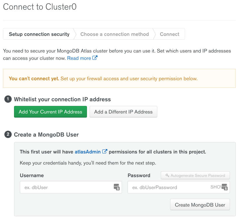 Connect to Cluster0