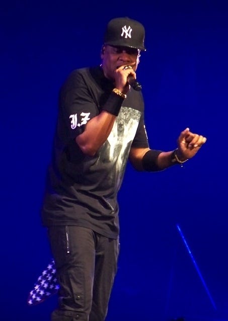 Jay-Z performing.